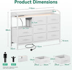 Chest of Drawers Bedroom with LED Light Trip