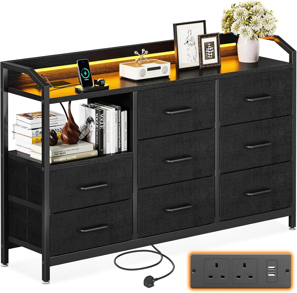 Chest of Drawers Bedroom with LED Light Trip