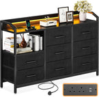 Chest of Drawers Bedroom with LED Light Trip