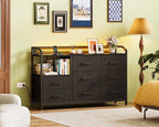 Chest of Drawers Bedroom with LED Light Trip