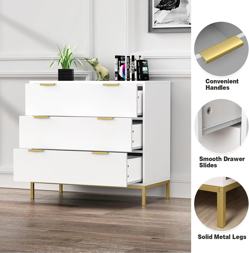 Chest of Drawers Bedroom Wooden 3 Dresser