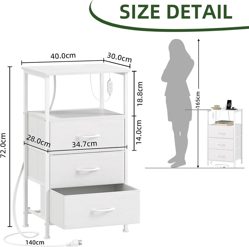 Chest of Drawers Charging Station LED 3 Set