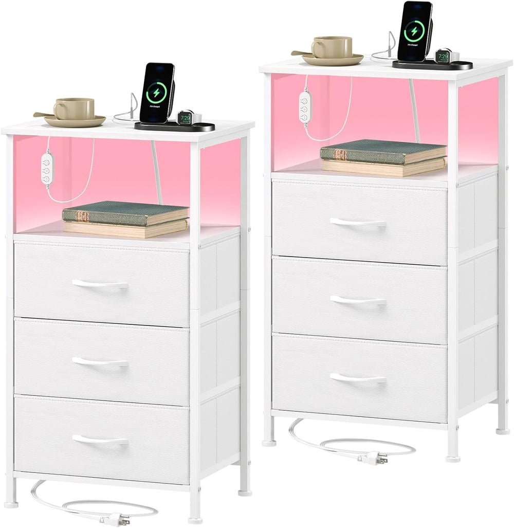 Chest of Drawers Charging Station LED 3 Set