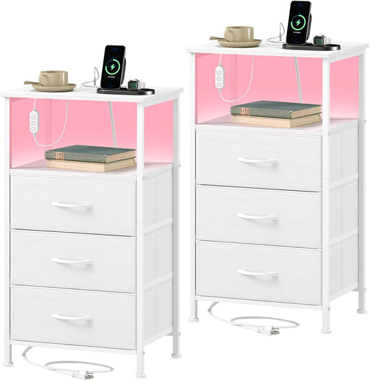 Chest of Drawers Charging Station LED 3 Set
