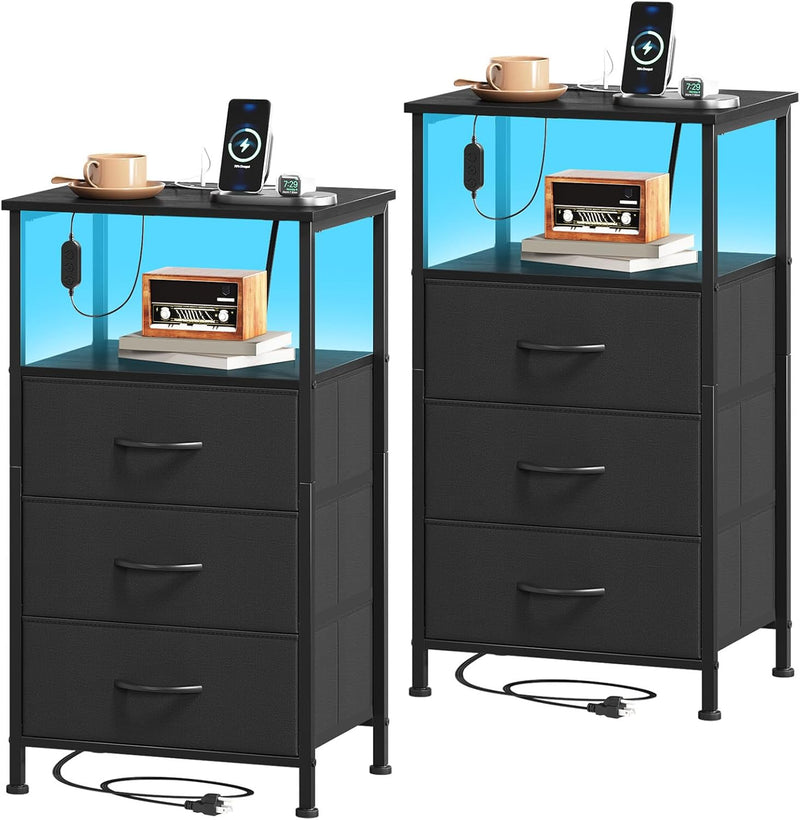 Chest of Drawers Charging Station LED 3 Set