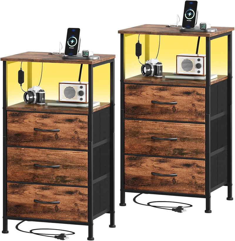 Chest of Drawers Charging Station LED 3 Set