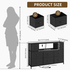 Chest of Drawers Charging Station LED TV Stand