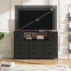 Chest of Drawers Charging Station LED TV Stand