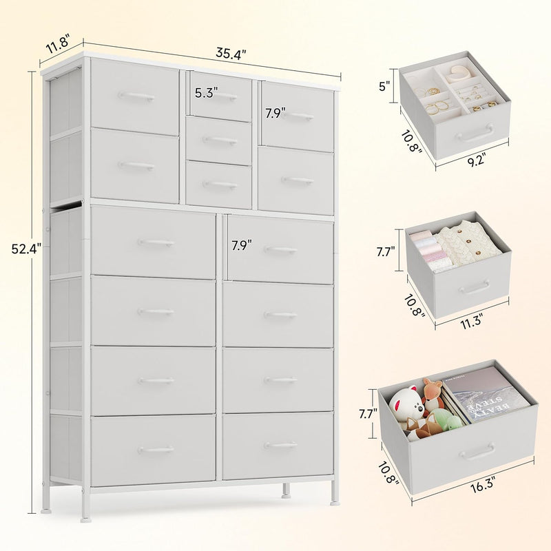 Chest of Drawers Dresser for Bedroom with 15