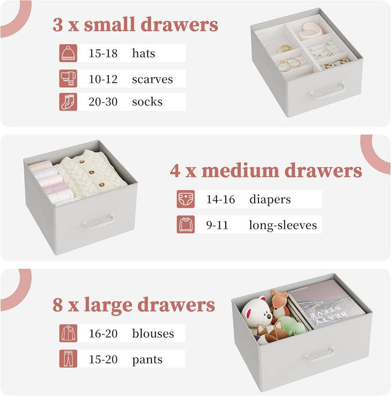 Chest of Drawers Dresser for Bedroom with 15