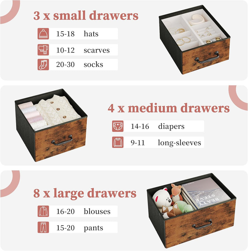 Chest of Drawers Dresser for Bedroom with 15