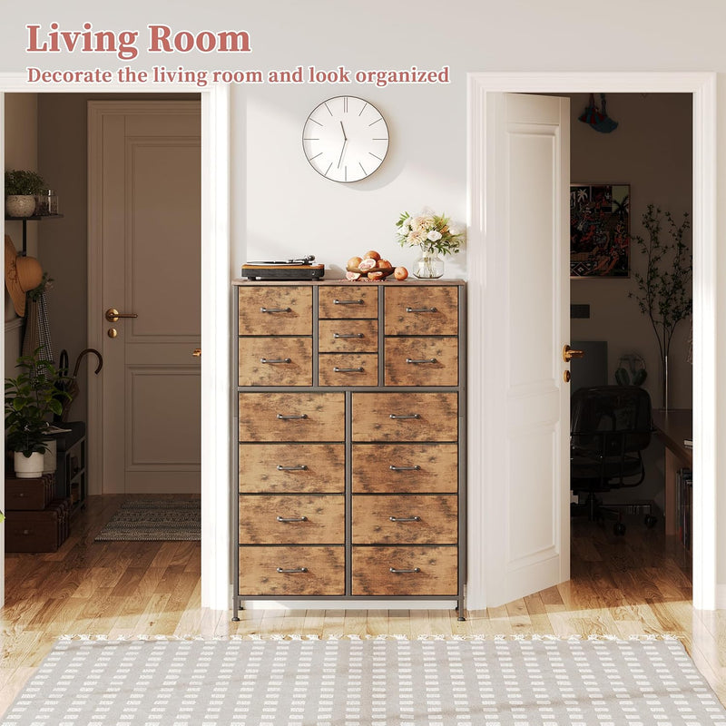 Chest of Drawers Dresser for Bedroom with 15