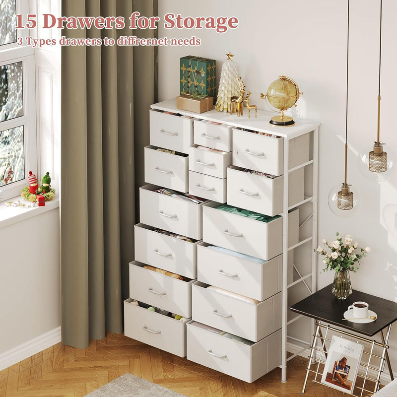Chest of Drawers Dresser for Bedroom with 15