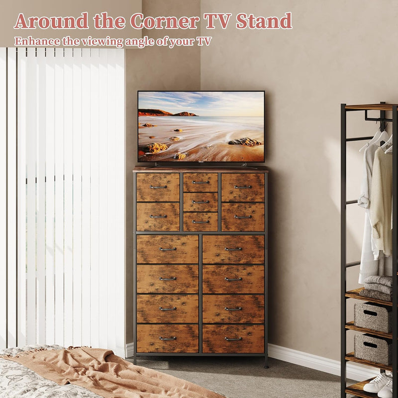 Chest of Drawers Dresser for Bedroom with 15