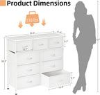 Chest of Drawers Dresser for Bedroom with 9