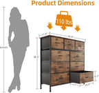 Chest of Drawers Dresser for Bedroom with 9