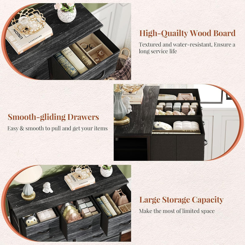Chest of Drawers Dresser for Bedroom with 9