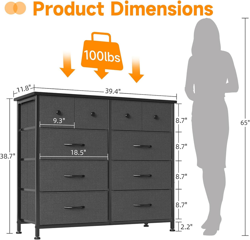 Chest of Drawers Fabric Dresser for Bedroom
