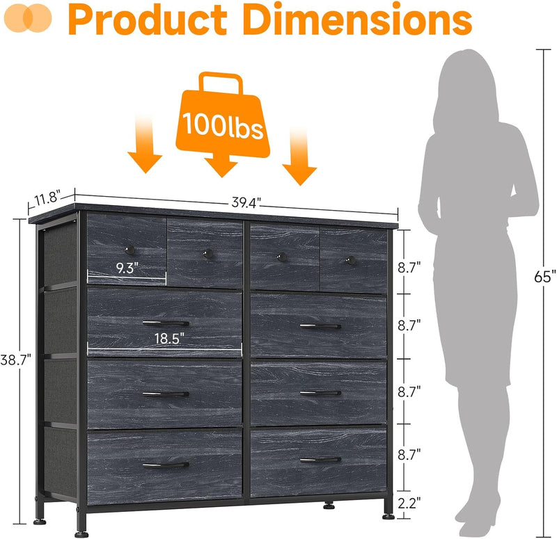 Chest of Drawers Fabric Dresser for Bedroom