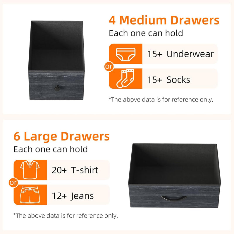 Chest of Drawers Fabric Dresser for Bedroom