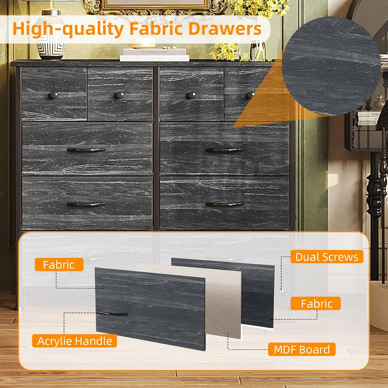 Chest of Drawers Fabric Dresser for Bedroom