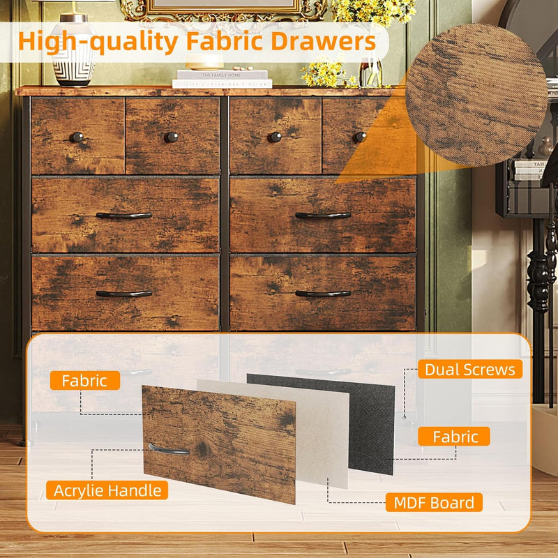 Chest of Drawers Fabric Dresser for Bedroom