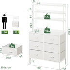 Chest of Drawers Fabric Dresser with 6 Tall