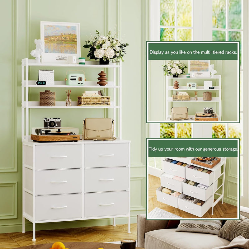 Chest of Drawers Fabric Dresser with 6 Tall