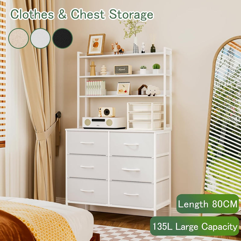 Chest of Drawers Fabric Dresser with 6 Tall