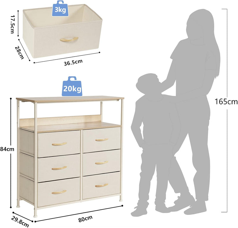 Chest of Drawers Bedroom Furniture with 6 Storage