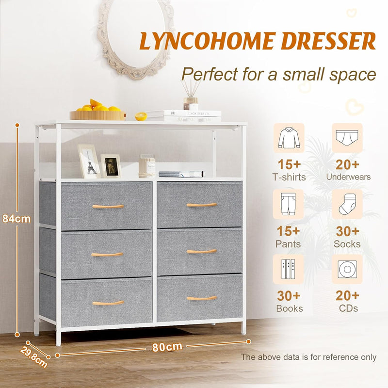 Chest of Drawers Bedroom Furniture with 6 Storage