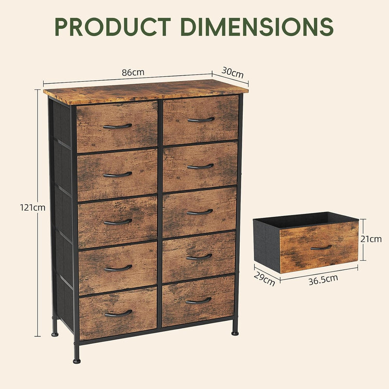 Chest of Drawers for Bedroom 10 Drawer