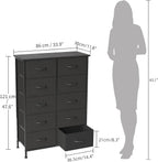 Chest of Drawers for Bedroom 10 Drawer Fabric