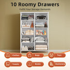 Chest of Drawers for Bedroom 10 Drawer Fabric