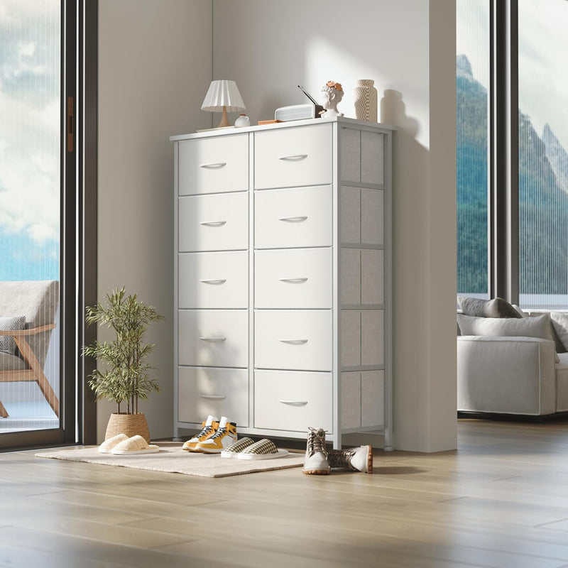 Chest of Drawers for Bedroom 10 Drawer Fabric