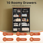 Chest of Drawers for Bedroom 10 Drawer Tall