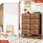 Chest of Drawers for Bedroom 10 Drawer Tall