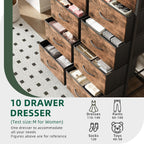 Chest of Drawers for Bedroom 10 Drawer Tall