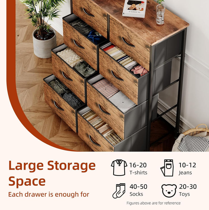 Chest of Drawers for Bedroom 10 Drawer Tall