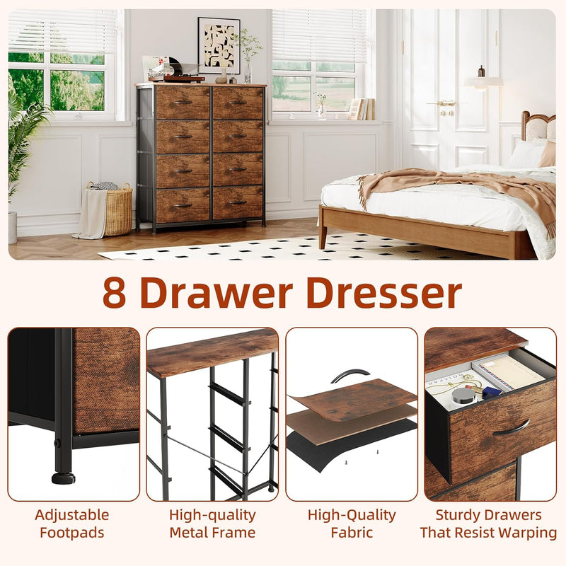 Chest of Drawers for Bedroom 10 Drawer Tall