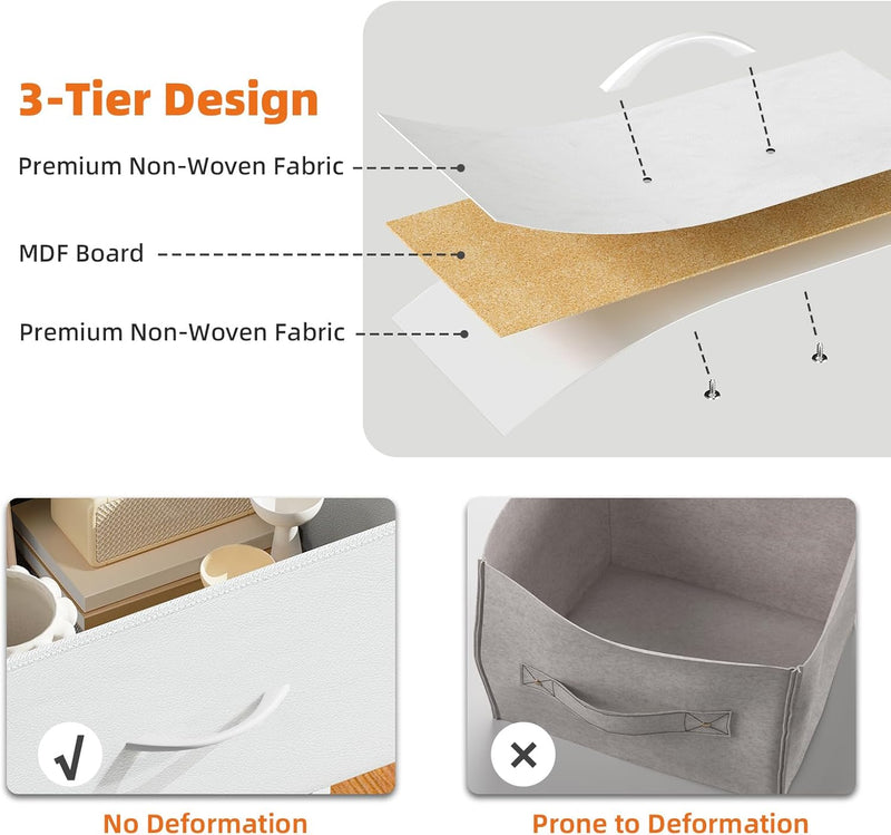 Chest of Drawers for Bedroom 10 Fabric Tall