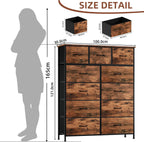 Chest of Drawers for Bedroom 9 Fabric Tall