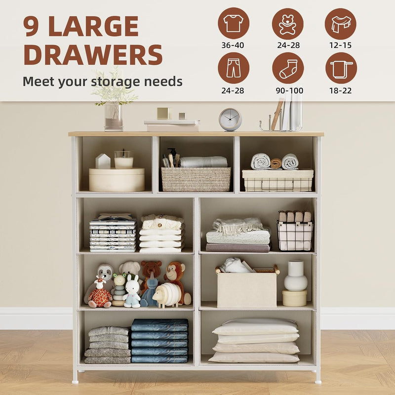 Chest of Drawers for Bedroom 9 Fabric Tall