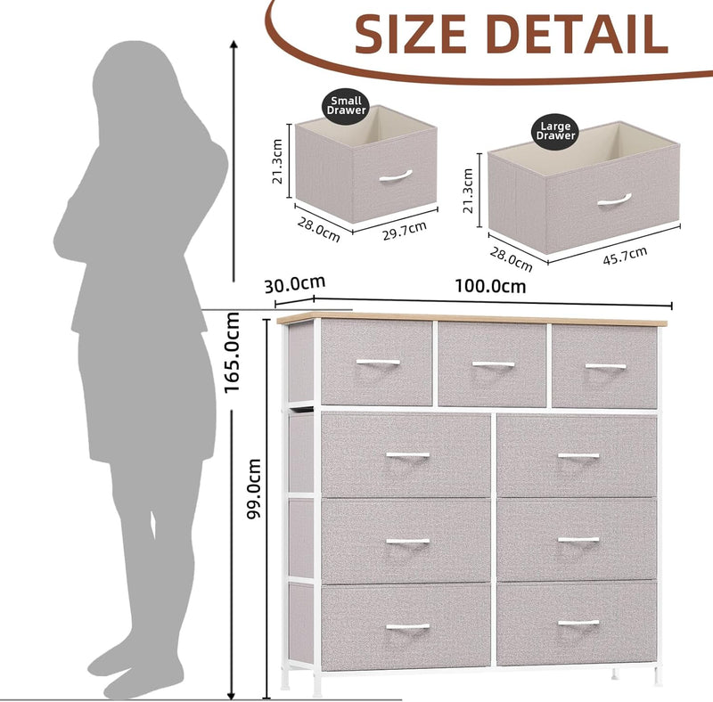 Chest of Drawers for Bedroom 9 Fabric Tall