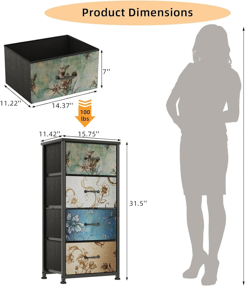 Chest of Drawers for Bedroom Fabric with 4