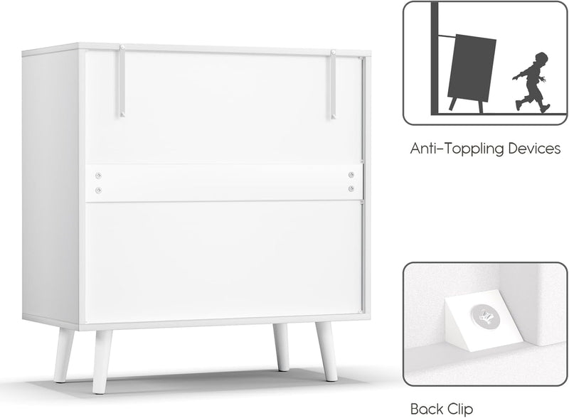Chest of Drawers for Bedroom Rattan 3 Drawer