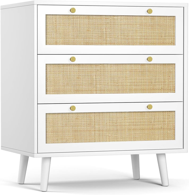 Chest of Drawers for Bedroom Rattan 3 Drawer