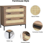 Chest of Drawers for Bedroom Rattan 3 Drawer