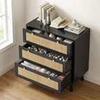 Chest of Drawers for Bedroom Rattan 3 Drawer
