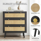 Chest of Drawers for Bedroom Rattan 3 Drawer